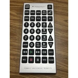 Innovage Jumbo 11"H x 5"W x 3/4"D Universal Remote Control Easy to Read Tested